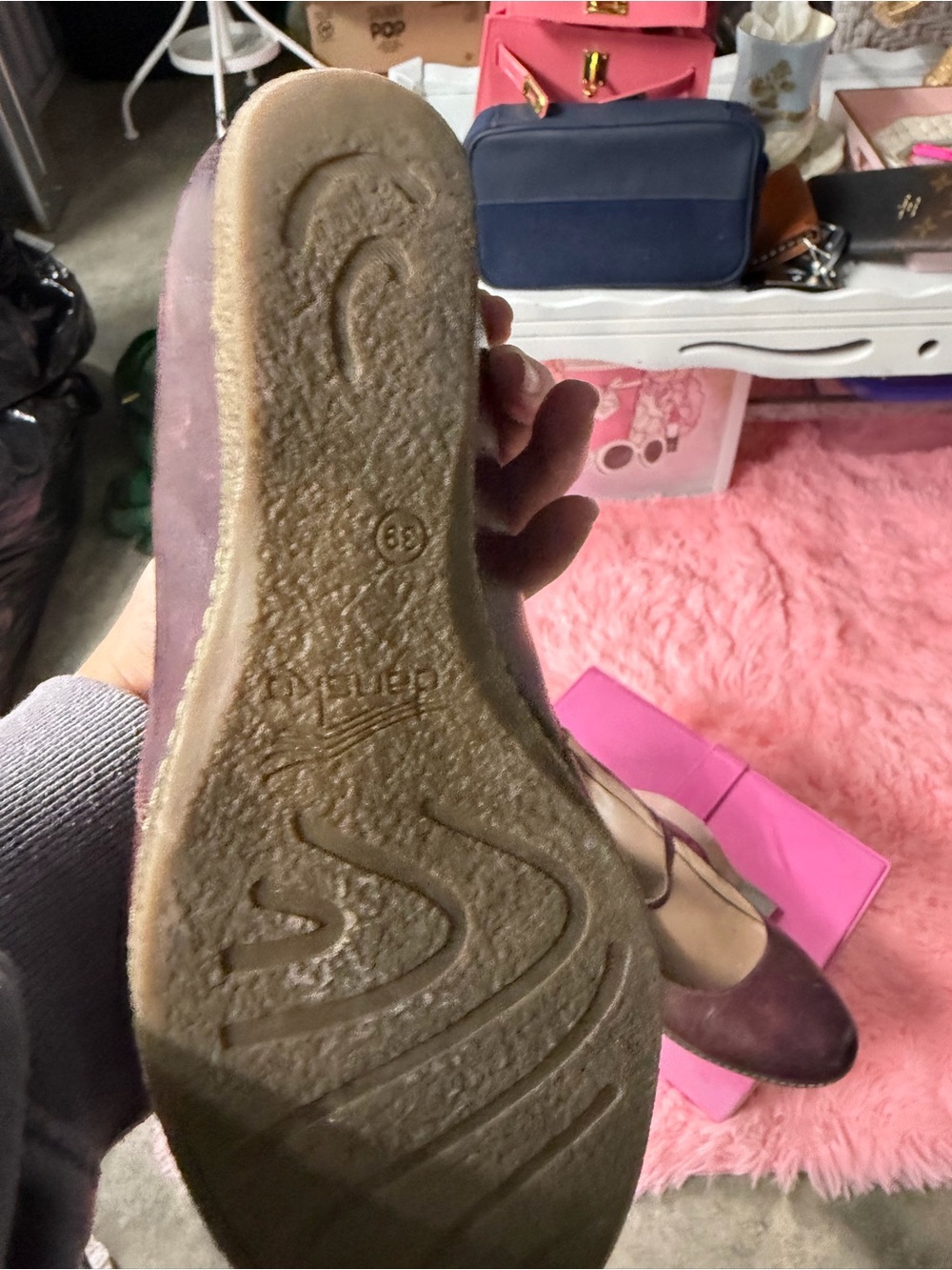 Dansko Mary Jane Wedge Pumps in Wine - Picture 9 of 10
